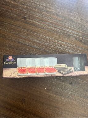 Crown Royal Whiskey Glasses and Coasters Set